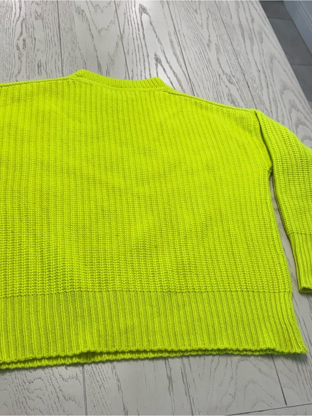 La Ligne Neon Lime Ribbed Crewneck Sweater - Picture 7 of 12